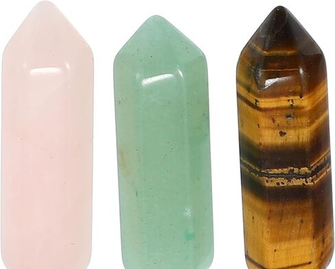 مجموعة أحجار الكريستال الطبيعية فوكوستي، 7 أحجار شاكرا، للتأمل واليوجا وتزيين المكاتب المنزلية in Kuwait