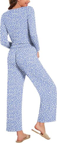 Anydeer Women's Pajamas Sets Long Sleeve 2 Piece Fall Lounge Set Soft Pjs Long Pant With Pockets in Saudi Arabia