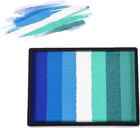 50g Rainbow Face Paint Professional Split Cake Palette Water Based Eyeliner Graphic Hydra Liner Body Painting Makeup,Non-Toxic & Washable Suit for Halloween Party in Kuwait