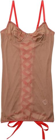 Lilosy Sexy Crisscross Backless Underwire Mesh Sheer Lingerie Mini Dress in Saudi Arabia