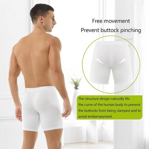 Hoerev Pack of 4,Men's Trunk Long Leg Underwear Comfortable and Breathable Boxers in Saudi Arabia