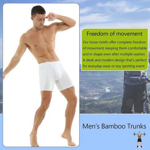 Hoerev Pack of 4,Men's Trunk Long Leg Underwear Comfortable and Breathable Boxers in Saudi Arabia