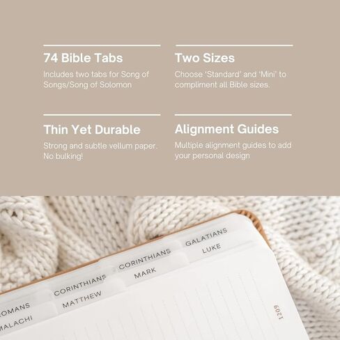 Portable Bible tabs | Cute Vellum Paper Bible Tabs for Men & Women | Journaling Tabs for Bible | Boho Bible Tabs | Bible Book Tabs | Book Navigator - Minimalist Bible tabs | Sticky Bible Tabs in Saudi Arabia