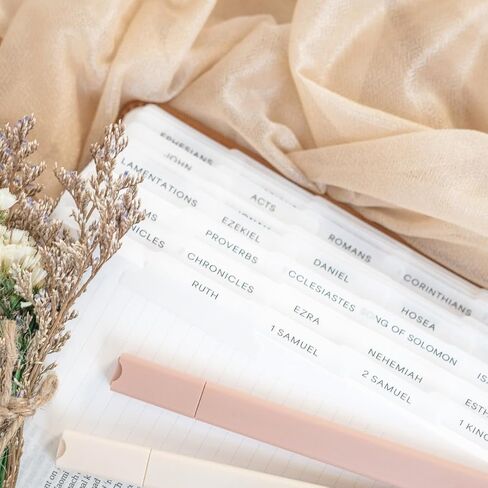 Portable Bible tabs | Cute Vellum Paper Bible Tabs for Men & Women | Journaling Tabs for Bible | Boho Bible Tabs | Bible Book Tabs | Book Navigator - Minimalist Bible tabs | Sticky Bible Tabs in Saudi Arabia