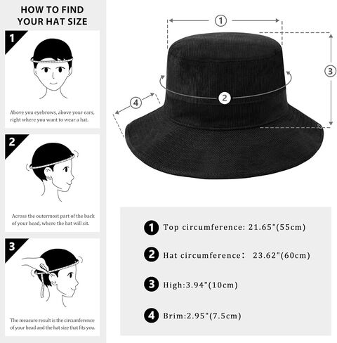 DOCILA Corduroy Cowboy Hat for Women Cozy Western Cowgirl Bucket Sun Hats Packable Fisherman Boonie Cap in Saudi Arabia