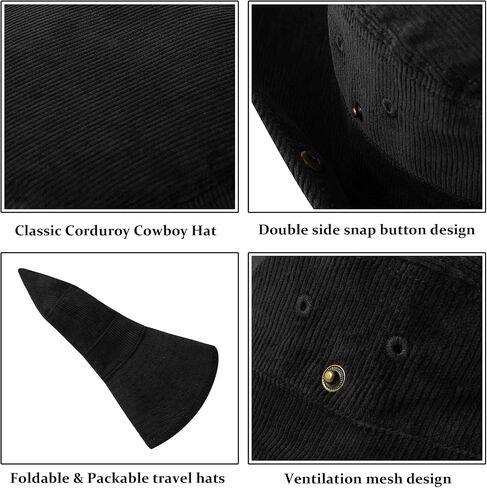 DOCILA Corduroy Cowboy Hat for Women Cozy Western Cowgirl Bucket Sun Hats Packable Fisherman Boonie Cap in Saudi Arabia