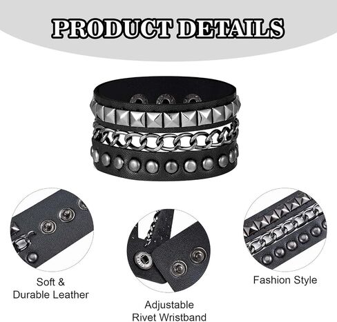 Kavoc 7 Pcs Emo Costume Set Include Black Emo Wig Gloves Punk Belt Bracelet Fake Piercings for Men Women Halloween Dress Up in Saudi Arabia