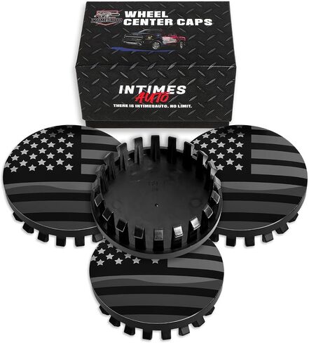 83MM 3.25 Inch Wheel Center Caps Rim Wheel Center Hub Caps, Pack of 4 Gloss Black with American Flag in Kuwait