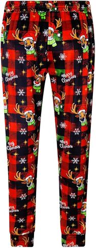 Men's Christmas Fleece Jogger Pajama Pant Funny Holiday Graphic Lounge Sleep Pants with Pockets in Kuwait