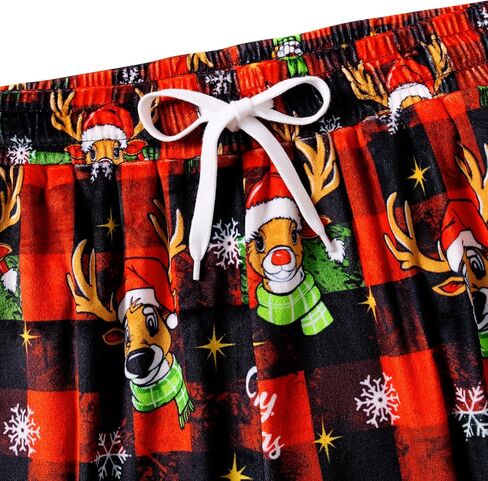 Men's Christmas Fleece Jogger Pajama Pant Funny Holiday Graphic Lounge Sleep Pants with Pockets in Kuwait