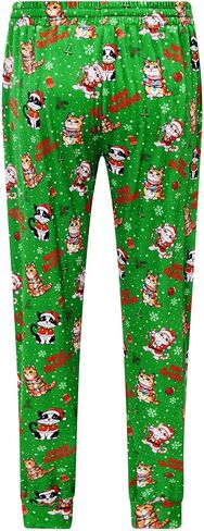 Men's Christmas Fleece Jogger Pajama Pant Funny Holiday Graphic Lounge Sleep Pants with Pockets in Kuwait