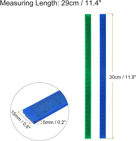 HARFINGTON 3pcs Whiteboard Magnetic Ruler 29cm Metric Blackboard Straight Rulers Office Measuring Tools, Green Deep Blue in Saudi Arabia