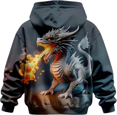 3D Printed Hoodies For Boys Girls Kids Sweatshirts Pullover Novelty Cool Clothes Black Red in Saudi Arabia
