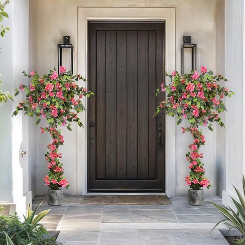 Artificial Outdoor Plants 5ft, Bougainvillea Artificial Faux Tree with Blooming Flower, Large Fake Plants with Plastic Pot, Artificial Tree Decoration for Home, Office, Garden, 1 PCS in Kuwait