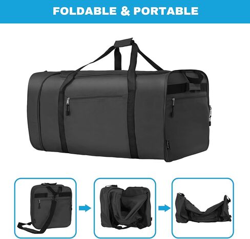 Finnhomy 100L Foldable Rolling Duffel Bag with 2 Wheels, Light Weight Travel Duffel bag with Large Loading Capacity, 32 inch Rolling Duffel bag with Shoulder Strap for Travel Camping Sports, black in Saudi Arabia