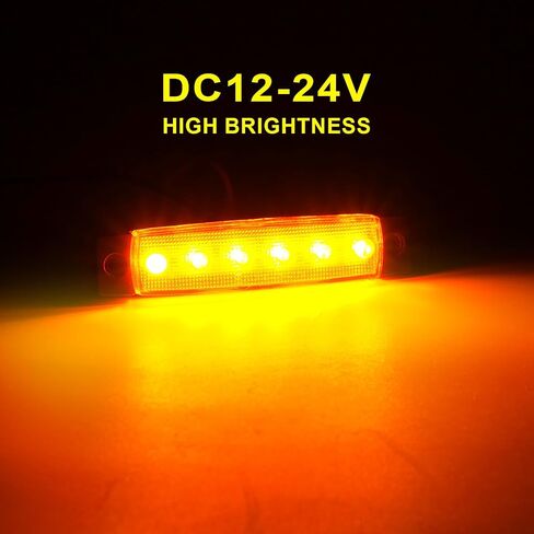 40 حزمة 6 مصابيح LED للمقطورة، DC12-24V مصباح مؤشر جانبي للتخليص لشاحنة التخييم RV وقارب القافلة - كهرماني in Kuwait