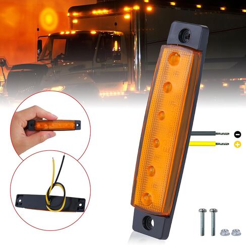 40 حزمة 6 مصابيح LED للمقطورة، DC12-24V مصباح مؤشر جانبي للتخليص لشاحنة التخييم RV وقارب القافلة - كهرماني in Kuwait