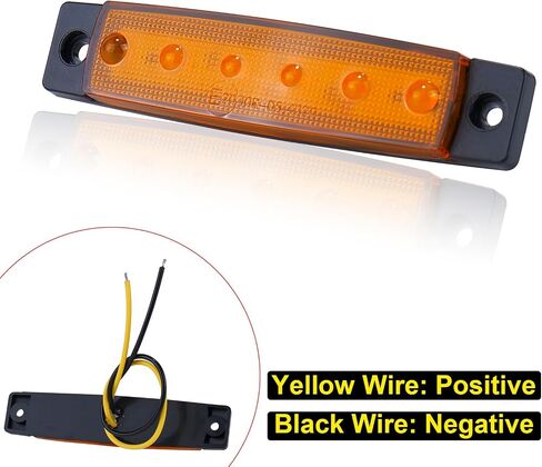 40 حزمة 6 مصابيح LED للمقطورة، DC12-24V مصباح مؤشر جانبي للتخليص لشاحنة التخييم RV وقارب القافلة - كهرماني in Kuwait