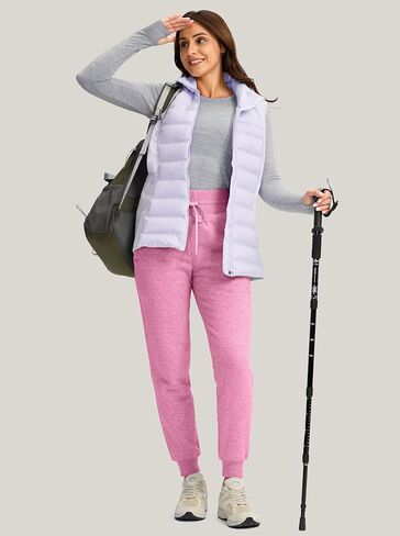 G Gradual Women's Sherpa Fleece Lined Pants with Zipper Pockets Winter Warm Joggers High Waisted Fleece Sweatpants in Kuwait