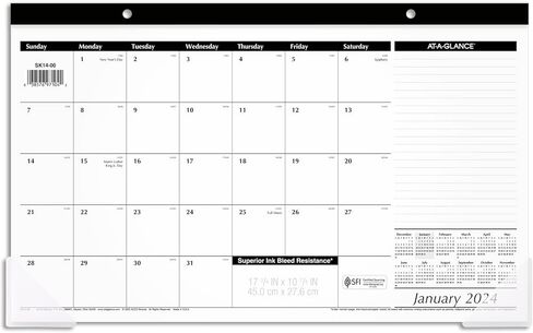 تقويم مكتب AT-A-GLANCE 2025، شهريًا، وسادة مكتب، 17-3/4 بوصة × 11 بوصة، صغير الحجم (SK140025) in Saudi Arabia