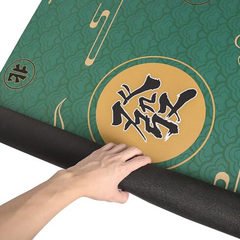ZGME Mahjong Mat, Anti Slip & Noise Reduction Table Cover for Mahjongg, Dominoes, Poker, Card, Tile and Board Games, Rubber Game Mat with Carrying Bag and 3 Dice (Blue, 31.5 x31.5 Inches) in Kuwait