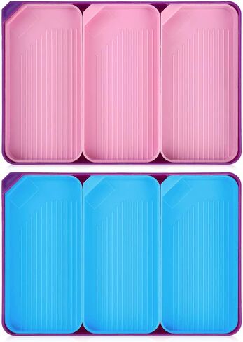 8 PCS Diamond Paintings Trays Colorful Diamond Art Trays Painting Beads Sorting Trays 5D Plastic Beads Sorting Tray Large Diamond Paintings Tray (Large Purple,Small Pink & Blue) in Saudi Arabia