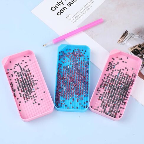 8 PCS Diamond Paintings Trays Colorful Diamond Art Trays Painting Beads Sorting Trays 5D Plastic Beads Sorting Tray Large Diamond Paintings Tray (Large Purple,Small Pink & Blue) in Saudi Arabia