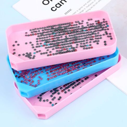 8 PCS Diamond Paintings Trays Colorful Diamond Art Trays Painting Beads Sorting Trays 5D Plastic Beads Sorting Tray Large Diamond Paintings Tray (Large Purple,Small Pink & Blue) in Saudi Arabia