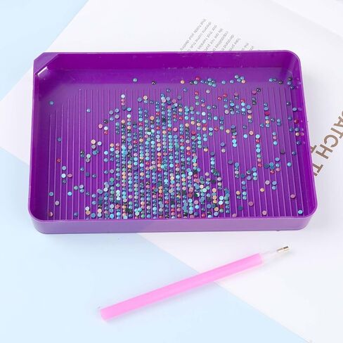 8 PCS Diamond Paintings Trays Colorful Diamond Art Trays Painting Beads Sorting Trays 5D Plastic Beads Sorting Tray Large Diamond Paintings Tray (Large Purple,Small Pink & Blue) in Saudi Arabia