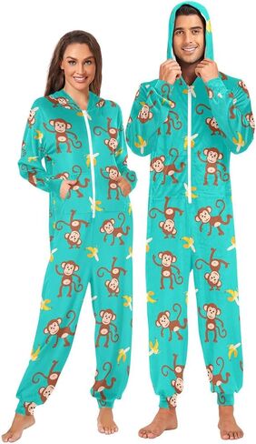 بيجامة Ollabaky للبالغين من Onesie للرجال والنساء قطعة واحدة زي ملابس نوم بذلة متطابقة من Pjs in Saudi Arabia