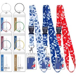 Holland America Luggage Tag Holders with Cruise Lanyard, Waterproof Cruise Luggage Tag Holder with Cruise Lanyards and Ship Card Holder for Holland America & Carnival Lines (6 Holders+3 Lanyard)