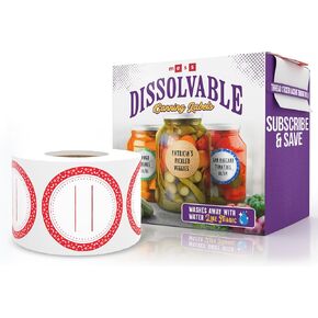 MESS Dissolvable Canning Labels for Jars – 200 Dissolvable Mason Jar Labels - Dissolvable Food Labels for Containers - Jam Homemade Canning Jar Labels Stickers - Removable Mason Jar Labels 2" Black