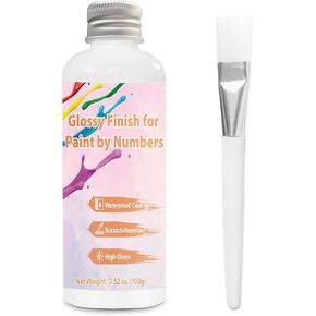 INNOVAYOU Painting by Numbers Varnish 100g, Non-Yellowing Anti-Crazing Gloss Effect Adult Paint by Number Kits on Canvas Varnish, Paint by Number Adult Varnish Permanent Protection (with Brush)