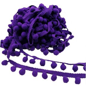 10 Yards Pom Pom Trim Ball Fringe Trim Lace Ribbon for Sewing DIY Crafts Home Decoration (Red)