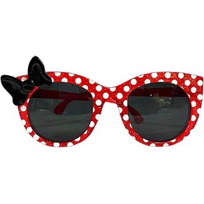 Jerry Leigh Red and White Polka Dot Minnie Mouse Youth Cat Eye Sunglasses, Disney Favorite Character Accessories for Girls, One Size