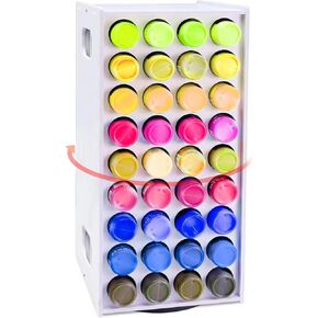 Craft Paint Organizer, 72 Holes Spining Paint Storage Containers Tower, 2oz Acrylic Paint Holder Rack,Craft Paints Organizer Holder Stand Desk Organizer