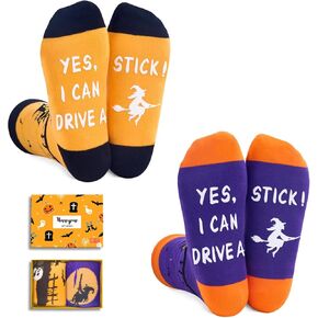 HAPPYPOP Halloween Gifts Ideas Socks - Spooky Gifts for Men Women, Witchy Gifts for Teens, Horror Gifts for Man Woman 2 Pack