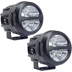 Super Bright Offroad 3" Round Motorcycle LED Headlight, Long-Range Spot Light Rally Racing High-Speed Applications, Rugged Die-Cast Aluminum Housing, Corrosion & Vibration Resistant Waterproof, 2-Pack