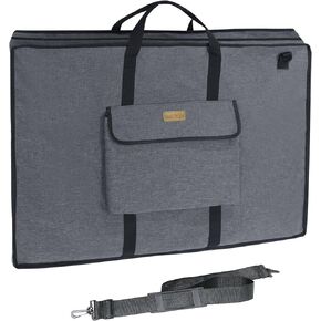 MeetYr Life Premium Art Portfolio Bag - Padded Triple Protection, Waterproof Protection with Shoulder Strap Durable and Portable - For Artwork, Posters, Sketches and Paintings（24"x18"）