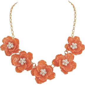 Bocar Statement Flower Collar Necklace Handmade Choker Necklaces Shiny Bib Women Costume Prom Jewelry
