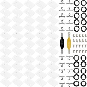 112Pcs 3.75 Inch VINTAGE Gi Jeo Action Figure Replacement Accessories, Figure Repair Part Set with Clear Square Figure Display Stand Base+T-Hooks+O-Rings+Screws+Spanners