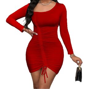 Women's Ruched Bodycon Night Club Going Out Sexy Dress