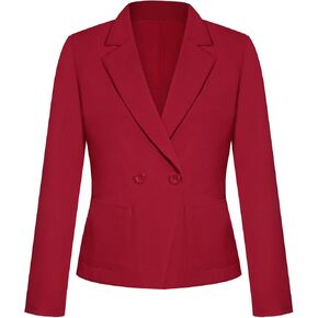 Womens Work Office Blazers Long Sleeve Single-Breasted Open Front Lapel Collar Blazer Jackets Suits with Pockets