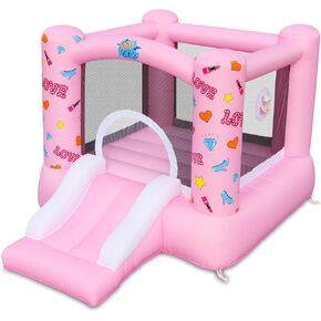 Action Air Inflatable Bounce House with Blower, Princess Bouncer, Durable & Extra Thick Bouncy Castle for Kids, Indoor/Outdoor Fun, Easy Setup, Safety Netting & Carrying Bag Included