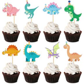 Ercadio 32 Pack Dinosaur Cupcake Toppers Baby Cute Dinosaur Cupcake Picks Dino Theme Baby Shower Kids Birthday Party Cake Decorations Supplies