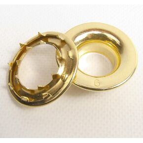 Grommets, 6 Brass, Heavy Duty Rolled Rim Spur, 3/4" Inch Hole, 6 Pc. Set