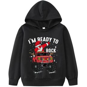 CM-Kid Toddler Boys Girls Christmas Sweatshirts Kids Santa Claus Hoodies Pullover Tops Hoodies Winter Outerwear Tops 3-9T