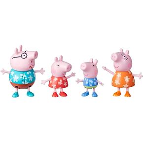 Peppa Pig Toys Peppa's Family Holiday, 4 Family Figures in Tropical Holiday Outfits, Preschool Toys for 3 Year Old Girls and Boys and Up