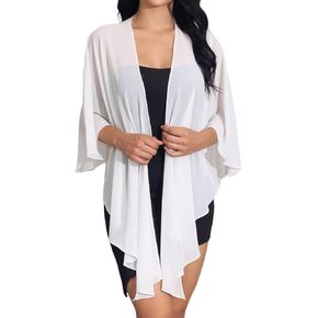 Unicra Chiffon Shrugs Bolero for Evening Dress Soft Open Front Sheer Cardigan Bolero Jackets Top Shawl and Wraps for Women