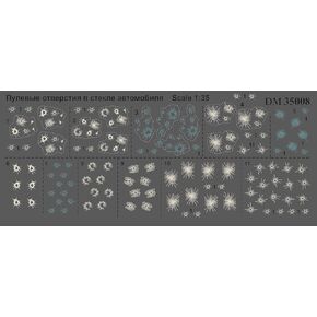 Dan Models 35008-1/35 Bullet Holes in The Glass of a Car Scale New in Box